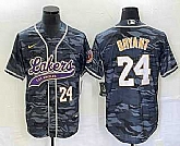 Men's Los Angeles Lakers #24 Kobe Bryant Black Camo With Patch Cool Base Stitched Baseball Jersey,baseball caps,new era cap wholesale,wholesale hats
